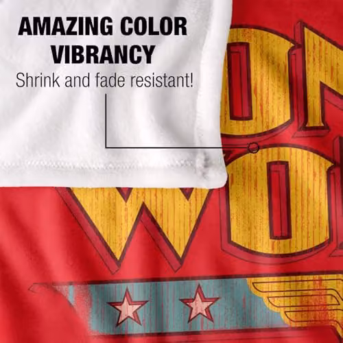 Warner Bros. DC Wonder Woman Logo Silky Touch Super Soft Fleece Throw Blanket, Multicolour, W: 91.44 cm x L: 147 cm – 3