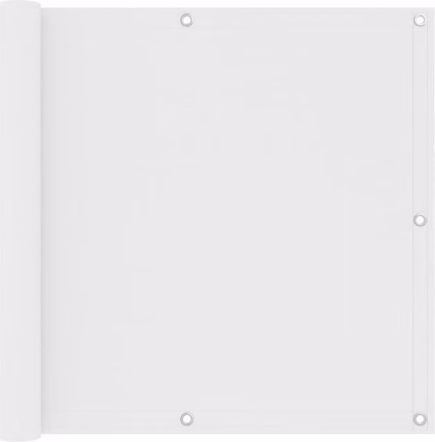 Berkfield Home White Balcony Screen in Oxford Fabric, W: 90 cm, L: 500 cm