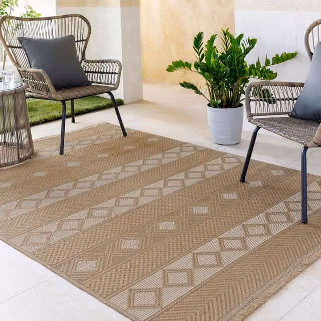 Livabliss Modern Washable Jute Living and Dining Room Rug in Beige, W: 118 cm, D: 170 cm