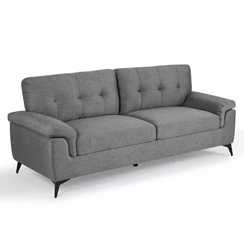 Home Detail Dylan 3-Seater Sofa in Grey Fabric with Sleeping Function and Removable Covers, W/D/H: 212 x 84 x 89 cm – 2