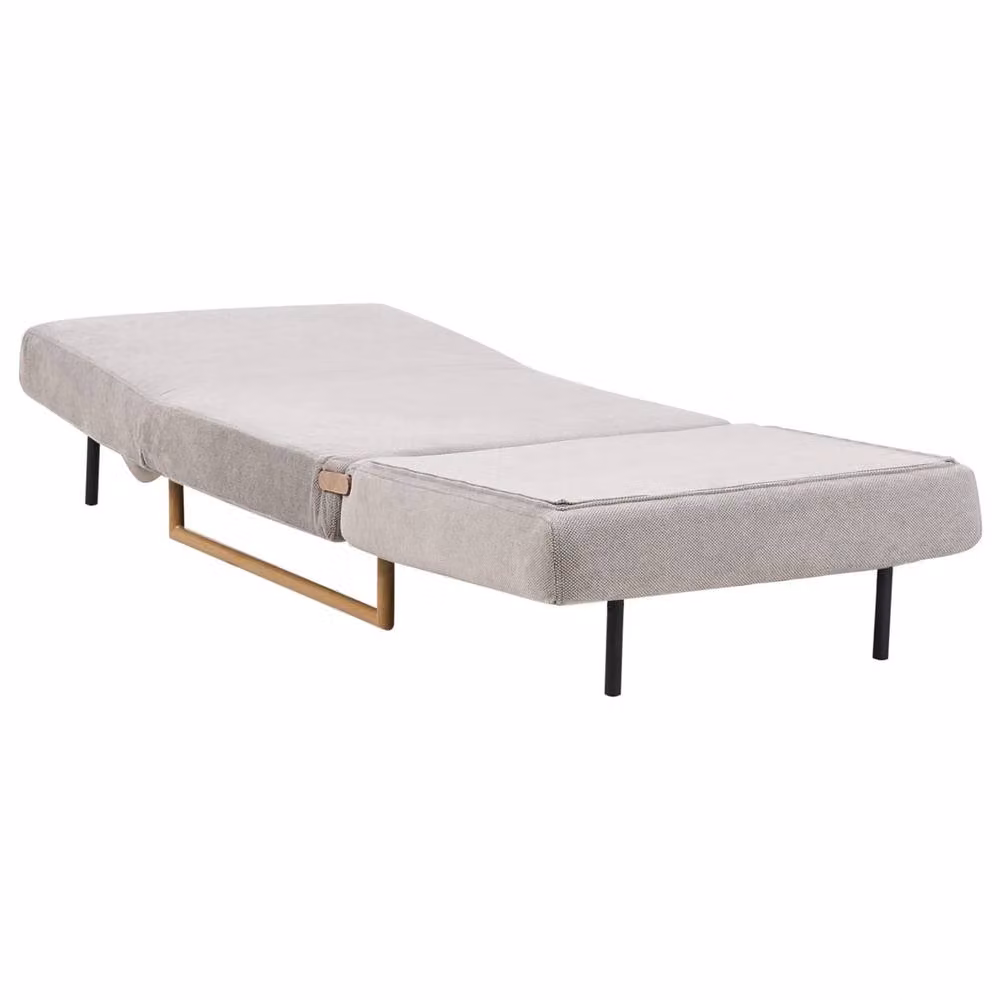 Wyld and Coco Grey Single Fold-Out Sofa Bed with Armrests and Metal Frame – 3