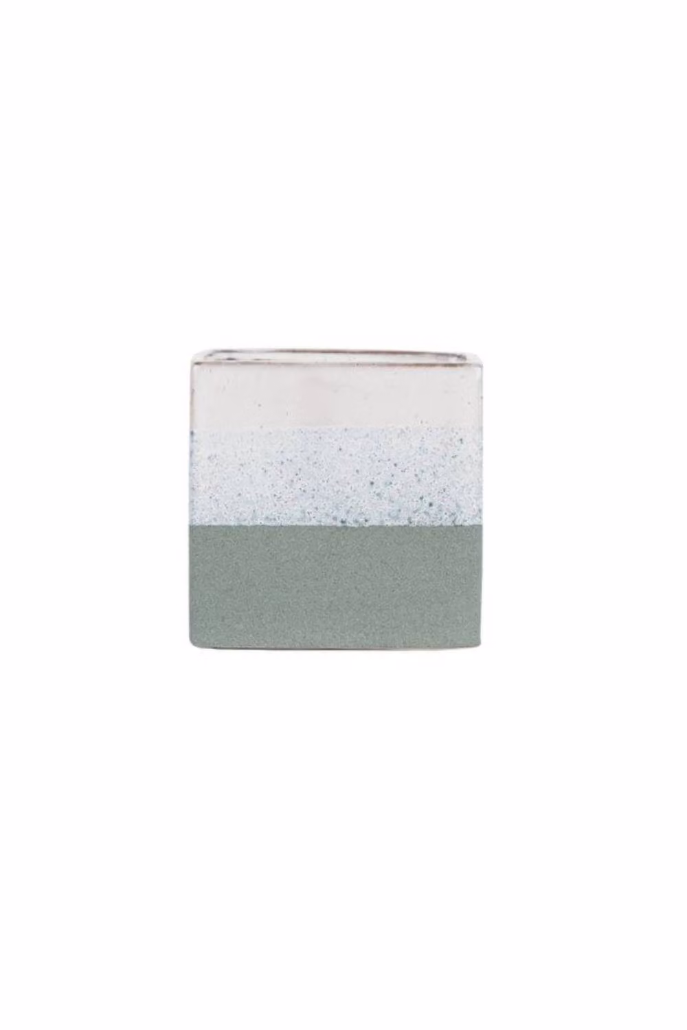 KDMD Hortus Green and White Ceramic Square Planter Pot, W: 16.5 cm, H: 16 cm – 2