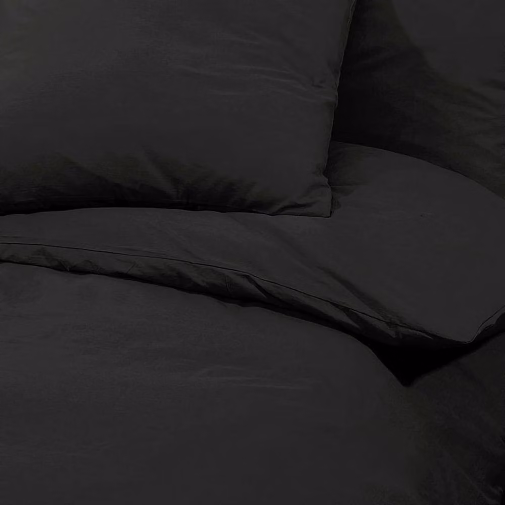 Berkfield Home Elegant Microfibre Duvet Cover Set in Black, W/D/H: 200 x 200 cm and 60 x 70 cm – 5