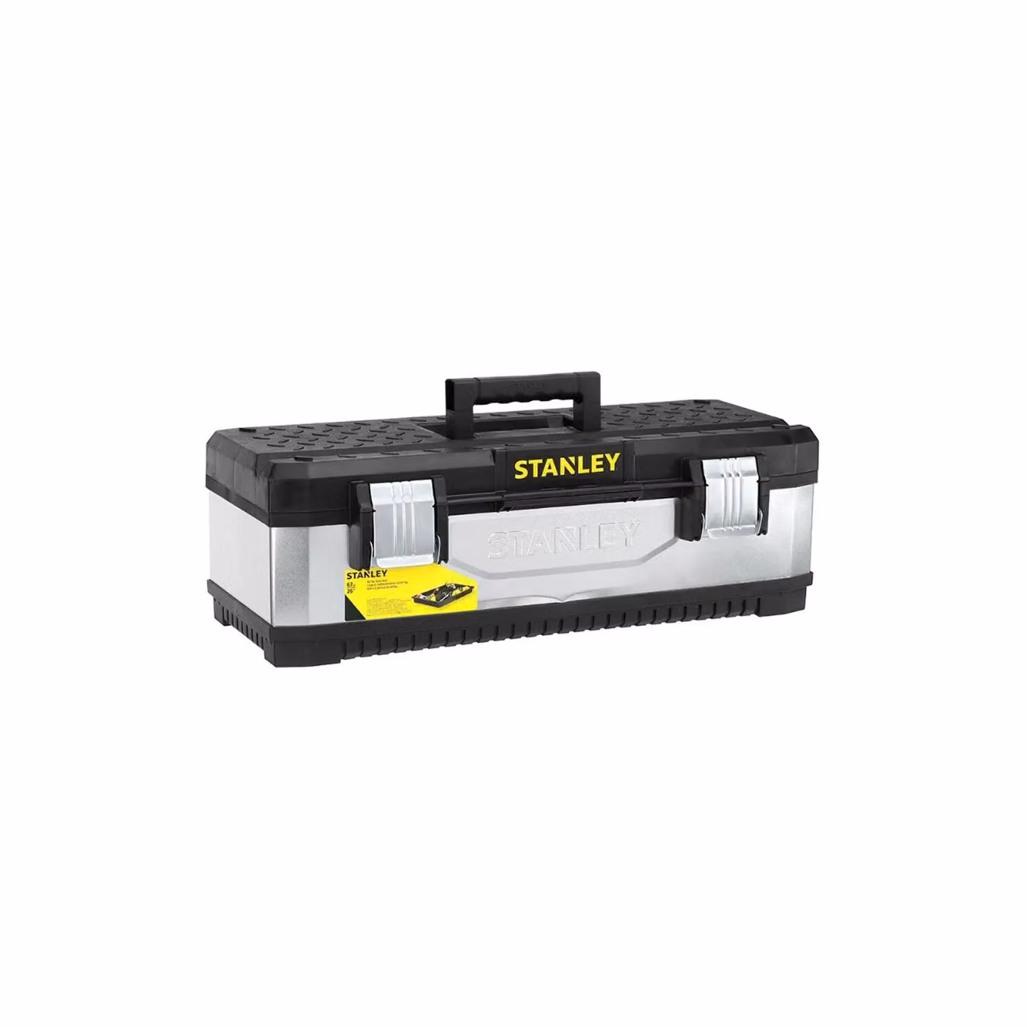 Stanley Galvanised Metal Toolbox with Inserts, Black, Width: 58 cm – 2