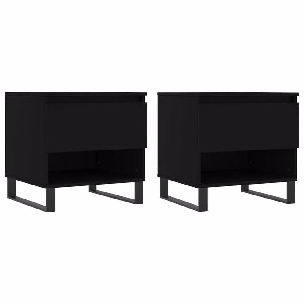 Berkfield Home Modern Nested Coffee Table Set of 2, Black, W/D/H: 50 x 46 x 50 cm – 3