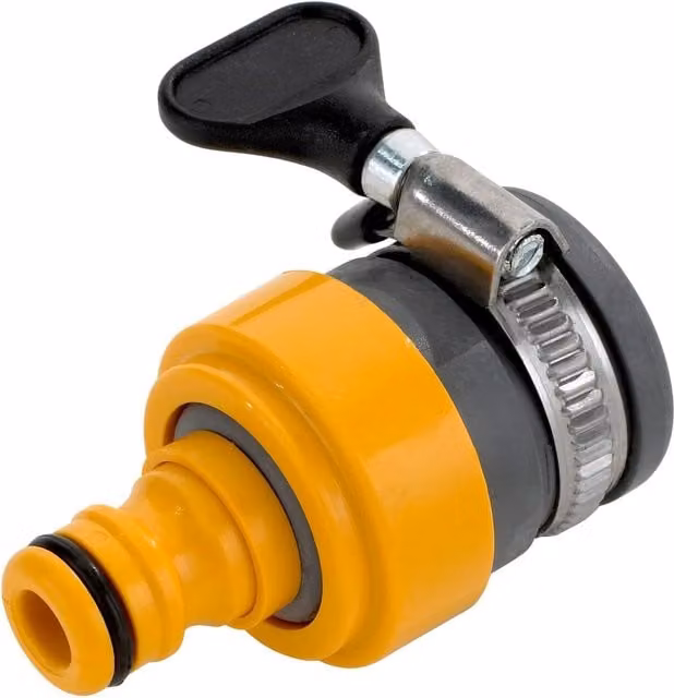 Hozelock Round Mixer Tap Connector, Yellow