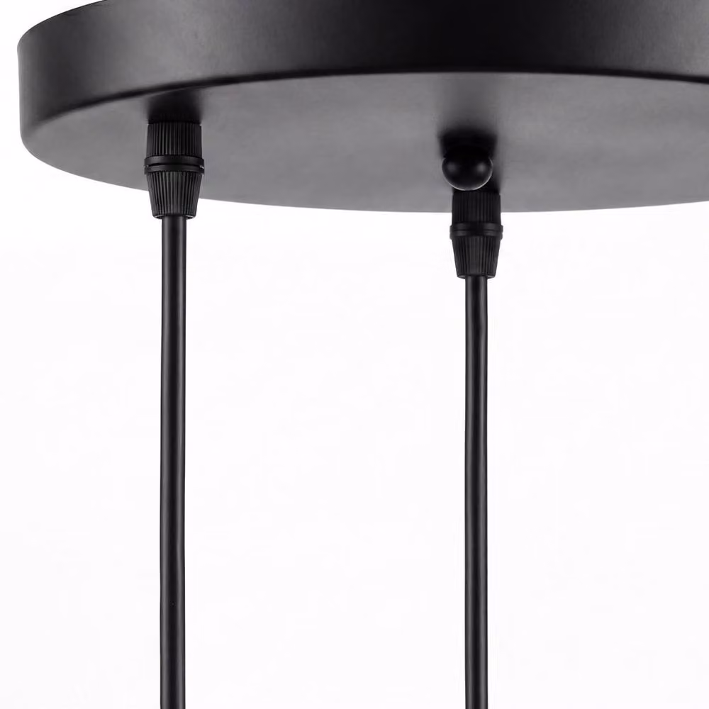 Emitto Industrial 3-Light Pendant Light, Height Adjustable Metal Ceiling Lamp in Black and Gold/Brass – 5
