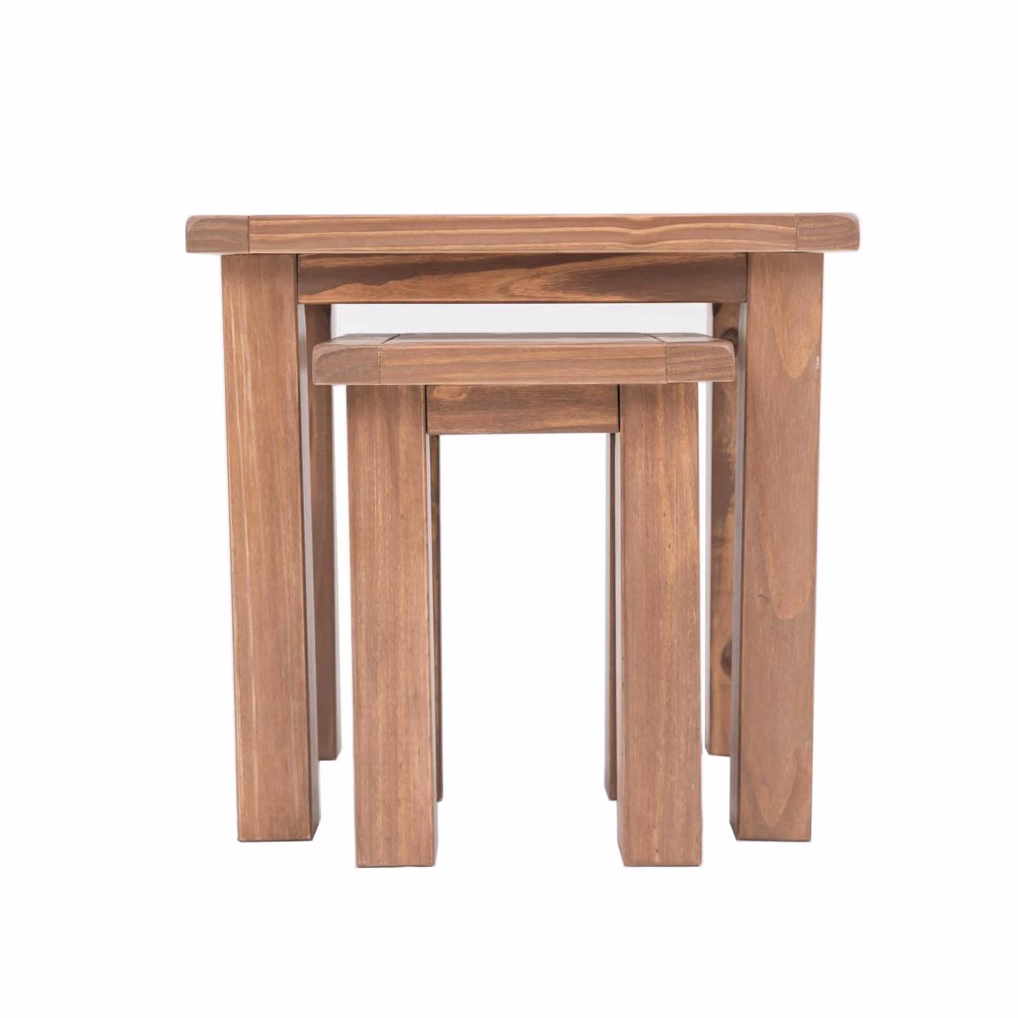 Cabinet Bits Set of 2 Rustic Brown Pine Nest of Tables – 2