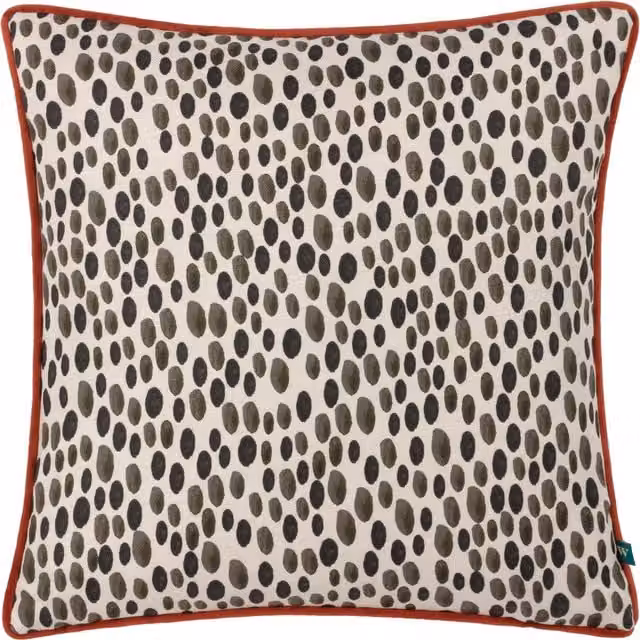 Make it a Home Nympha Abstract Spot Square Cushion in Sunset White with Feather Filling