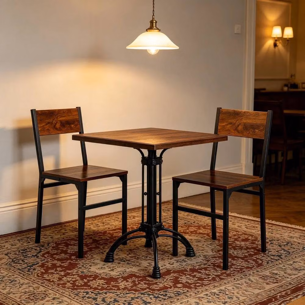 EONLION Industrial Dining Chair Set of 2 in Brown – 3