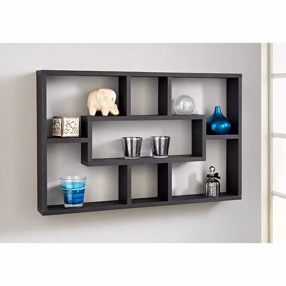 NESTLUNE Black Space Saving Wall Mounted Shelf W: 100 cm, D: 15 cm – 3
