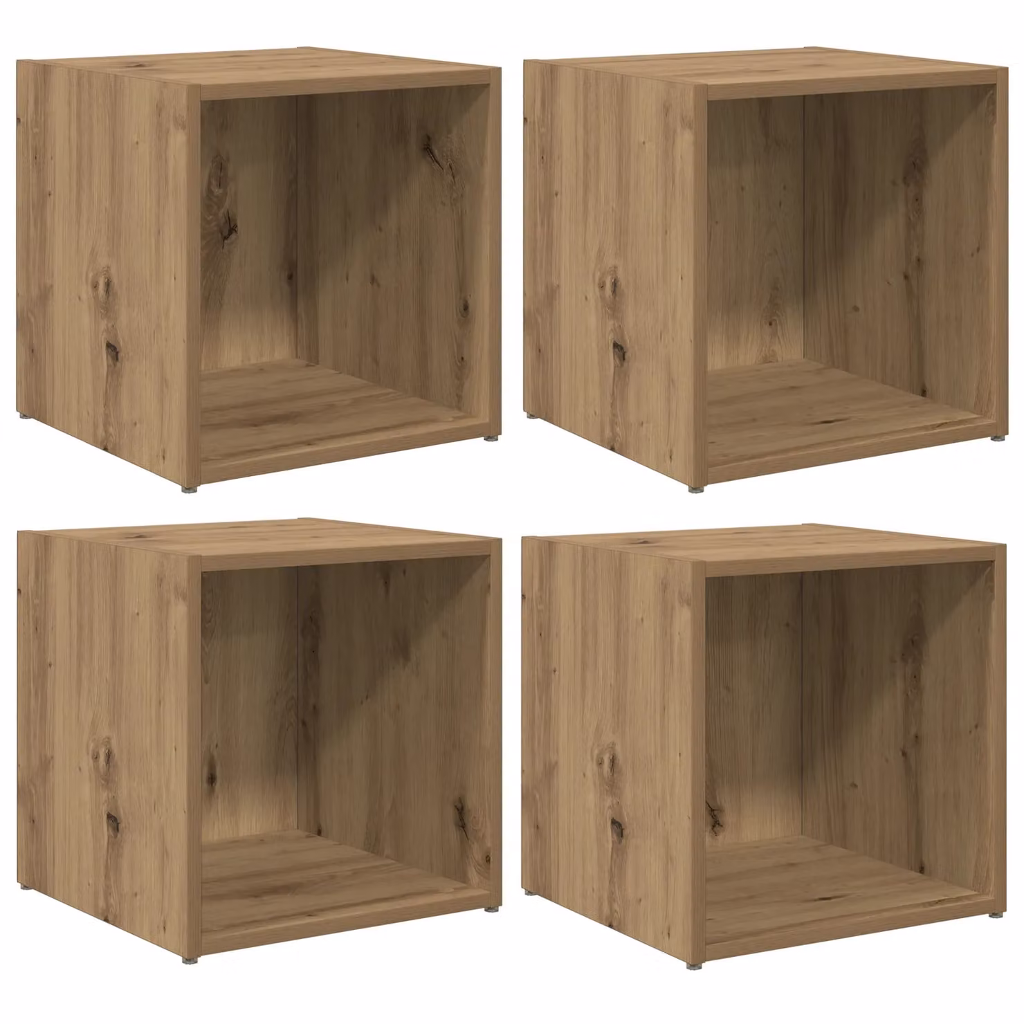 Berkfield Home Artisan Oak TV Cabinets, 4 Piece Set in Brown, W/D/H: 37 x 35 x 37 cm – 1