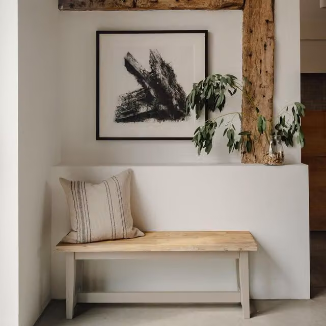 Florence Dining Table Bench 120cm in Brown and Yellow Acacia Wood