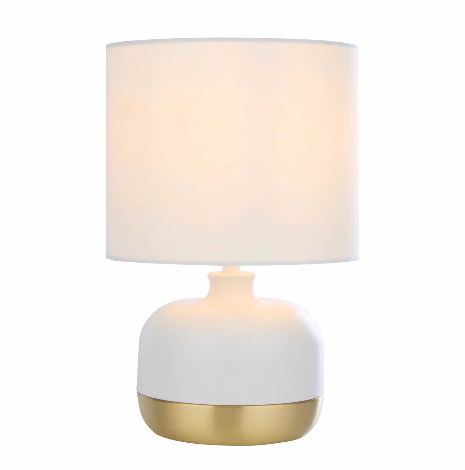 Lighting Collection White and Gold Ceramic Touch Table Lamp – 2