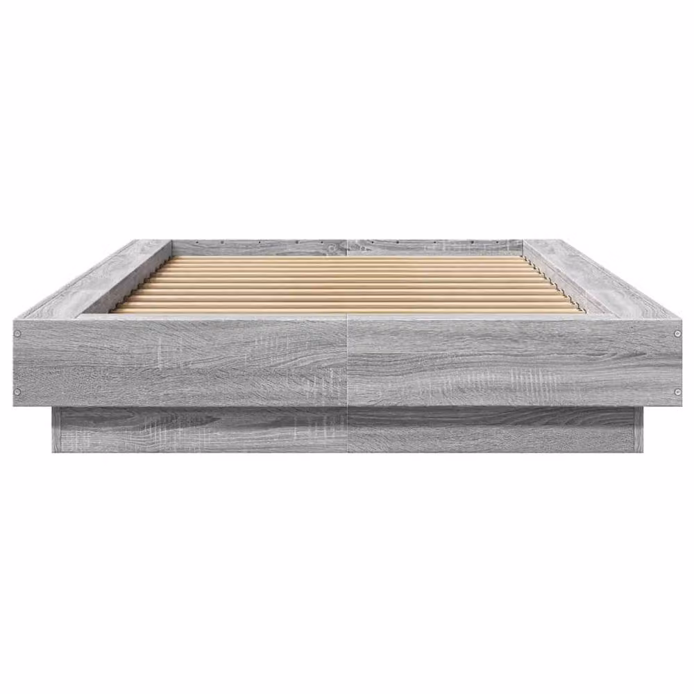 Berkfield Home Grey Sonoma Modern Bed Frame with Under-Bed LED Lighting, W/D/H: 100 x 200 cm – 2