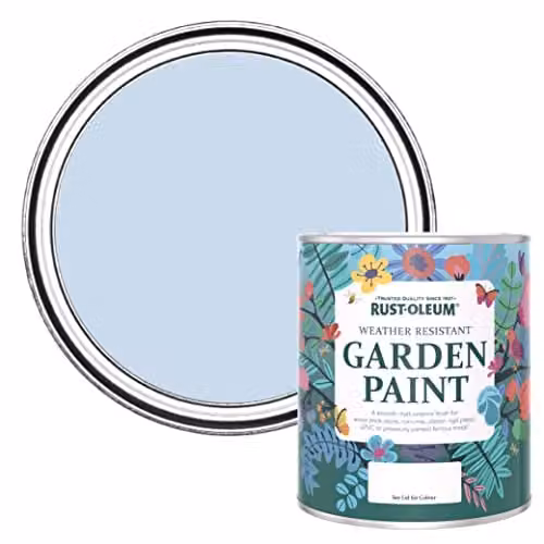 Rust-Oleum Water-Based Mould Resistant Garden Paint in Matt Finish, Blue, 0.75 l