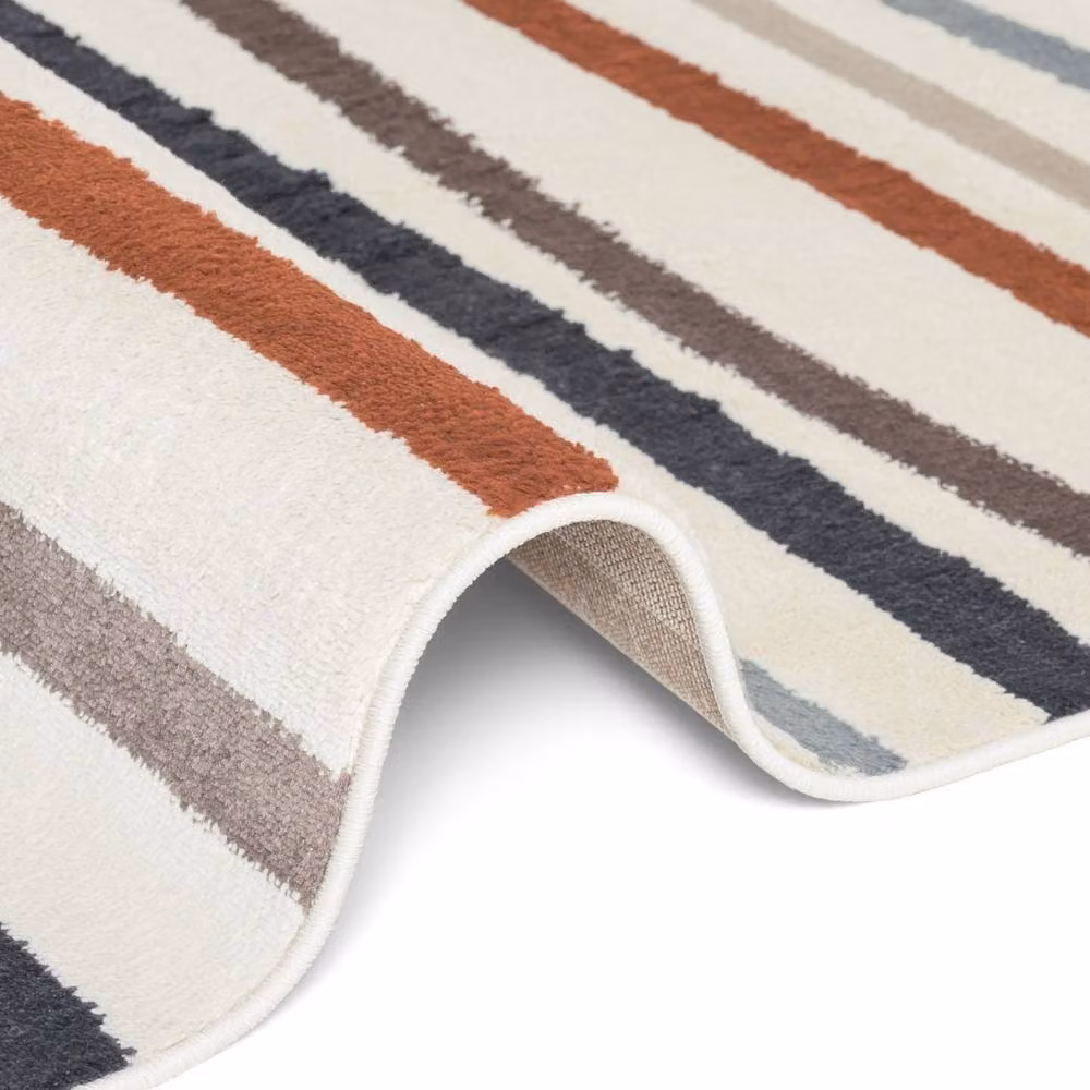 THE RUGS Adventures Kids Linnea Round Striped Rug in Cream and Multicolour, Diameter: 160 cm – 4