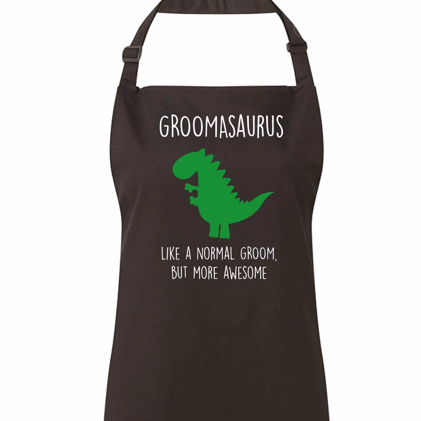 60 Second Makeover Men's Groom Dinosaur Apron in Black – 2