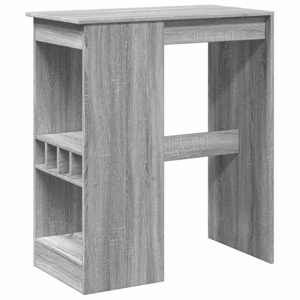 Berkfield Home Bar Table with Racks in Grey Sonoma, W/D/H: 90 x 47.5 x 103.5 cm – 2
