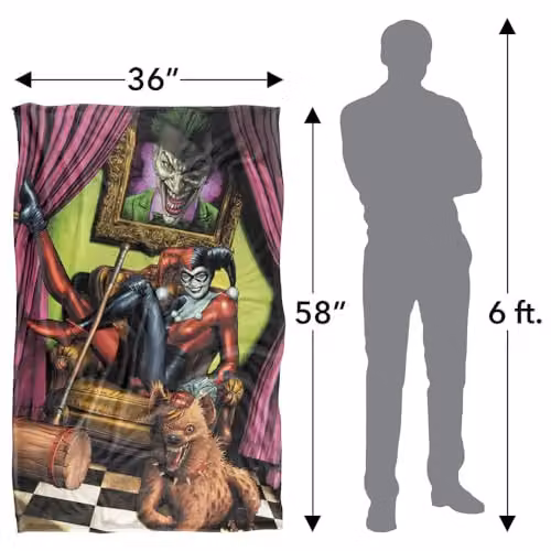 LOGOVISION Batman Harley Quinn Joker Portrait Super Soft Fleece Throw Blanket, Multicolour, W: 91 cm, D: 147 cm – 4