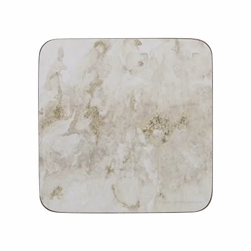Creative Tops Grey and White Marble Print Square Coasters with Cork Back, Set of 4, W: 10.5 cm x D: 10.5 cm – 1
