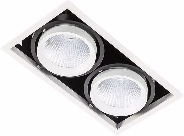 Italux Lighting Netlighting Technical LED Recessed Ceiling Light, White and Black, 4000K, 3045lm