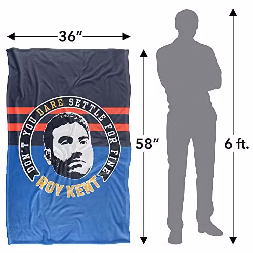 Warner Bros. Ted Lasso Roy Kent Dont Settle Super Soft Fleece Throw Blanket, W/D/H: 91 x 147 cm, Blue/Multicolour – 2