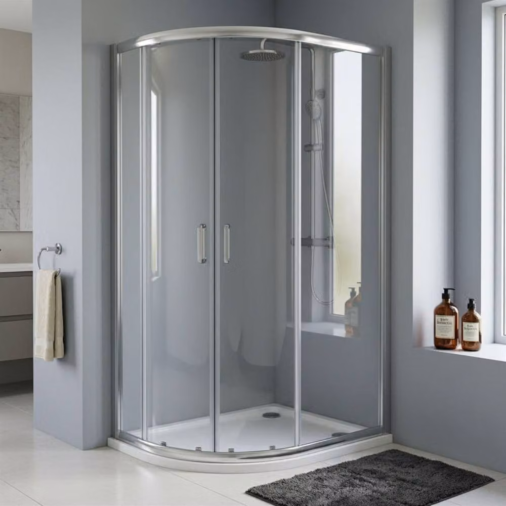 Balterley Ellenhall 8mm Glass Offset Quadrant Corner Shower Enclosure, Silver, W/D: 120 x 80 cm – 2