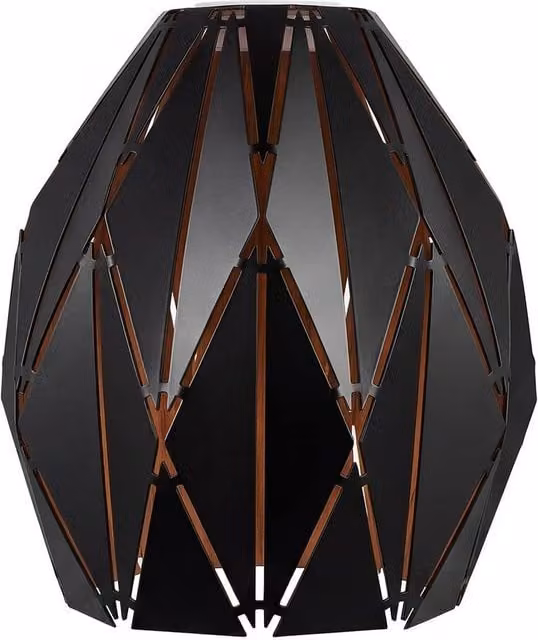 Emitto Geometric Metal Pendant Ceiling Light Shade in Black and Gold/Brass – 1