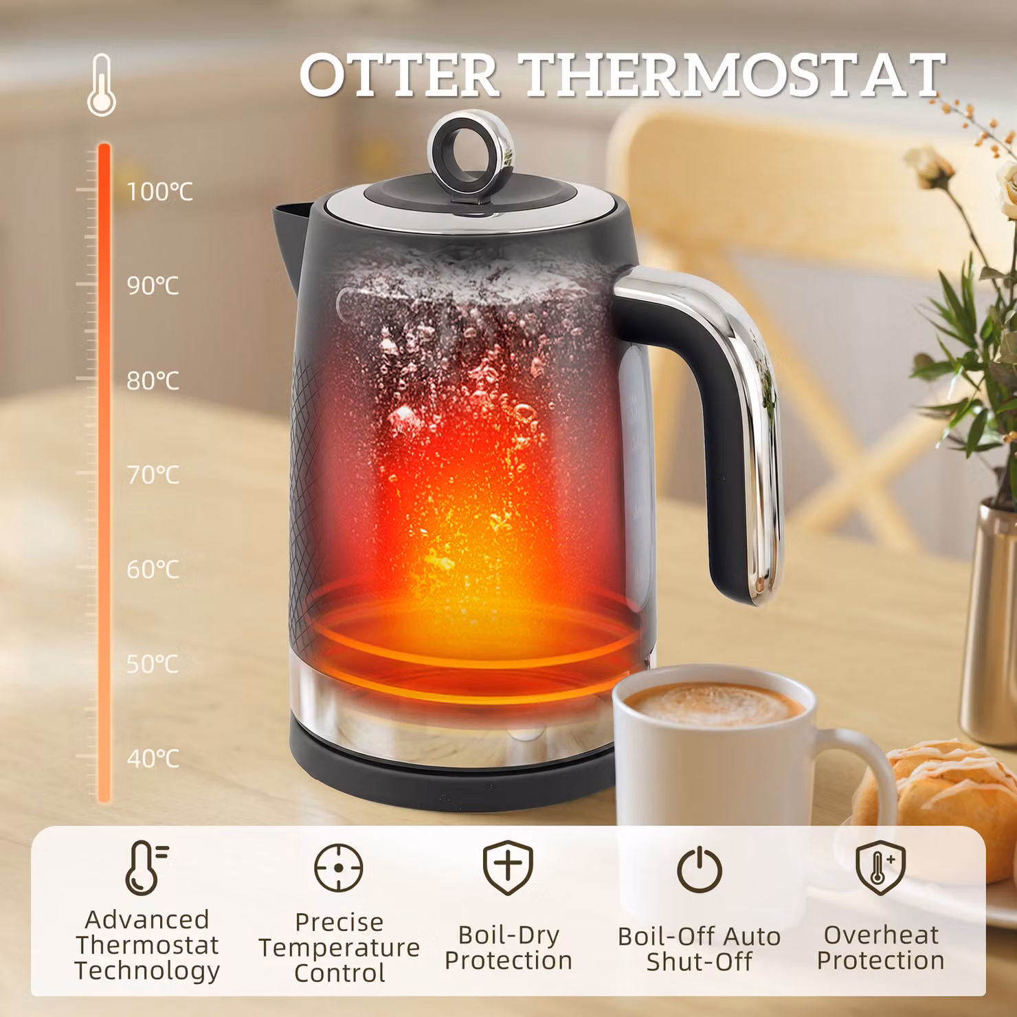 HOMCOM Black Textured Kettle and Toaster Set – 4