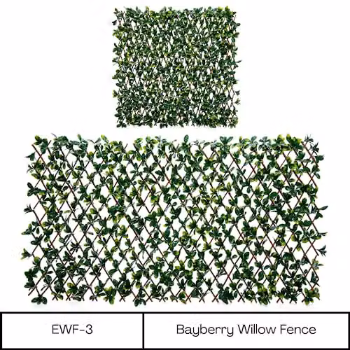 Ark Mat Expanding Wooden Trellis Artificial Hedge Privacy Screen in Green and Multicolour, W: 200 cm, H: 100 cm – 2