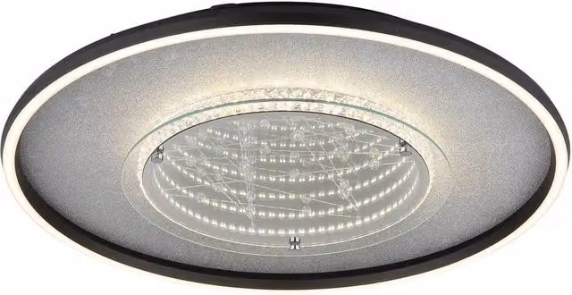 Globo Lighting Mirrora LED Ceiling Light Black and Silver with Mirror Effect, Diameter: 51.5 cm – 3