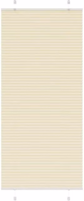 Berkfield Home Single Pleat Polyester Blind in Beige, W: 95 cm, H: 200 cm