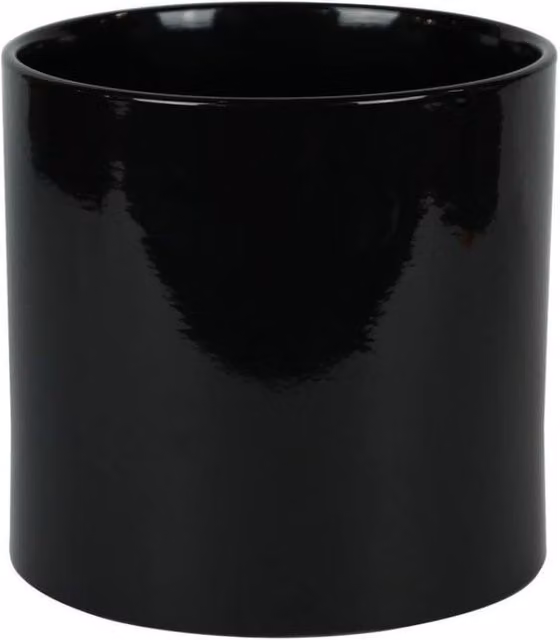KDMD Hortus Sofia Glossy Black Ceramic Pot 17cm – 1