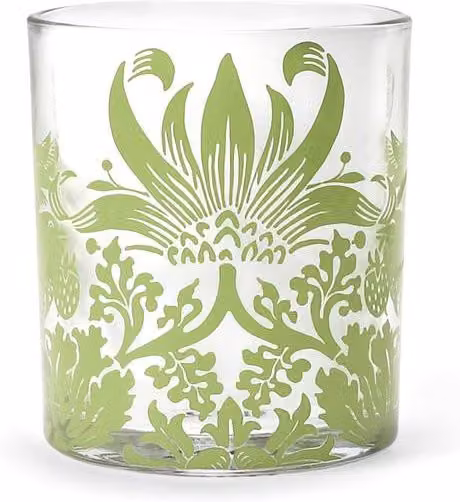 Half Moon Bay William Morris Floral Glass Tumbler, Green and Multicolour, 300 ml