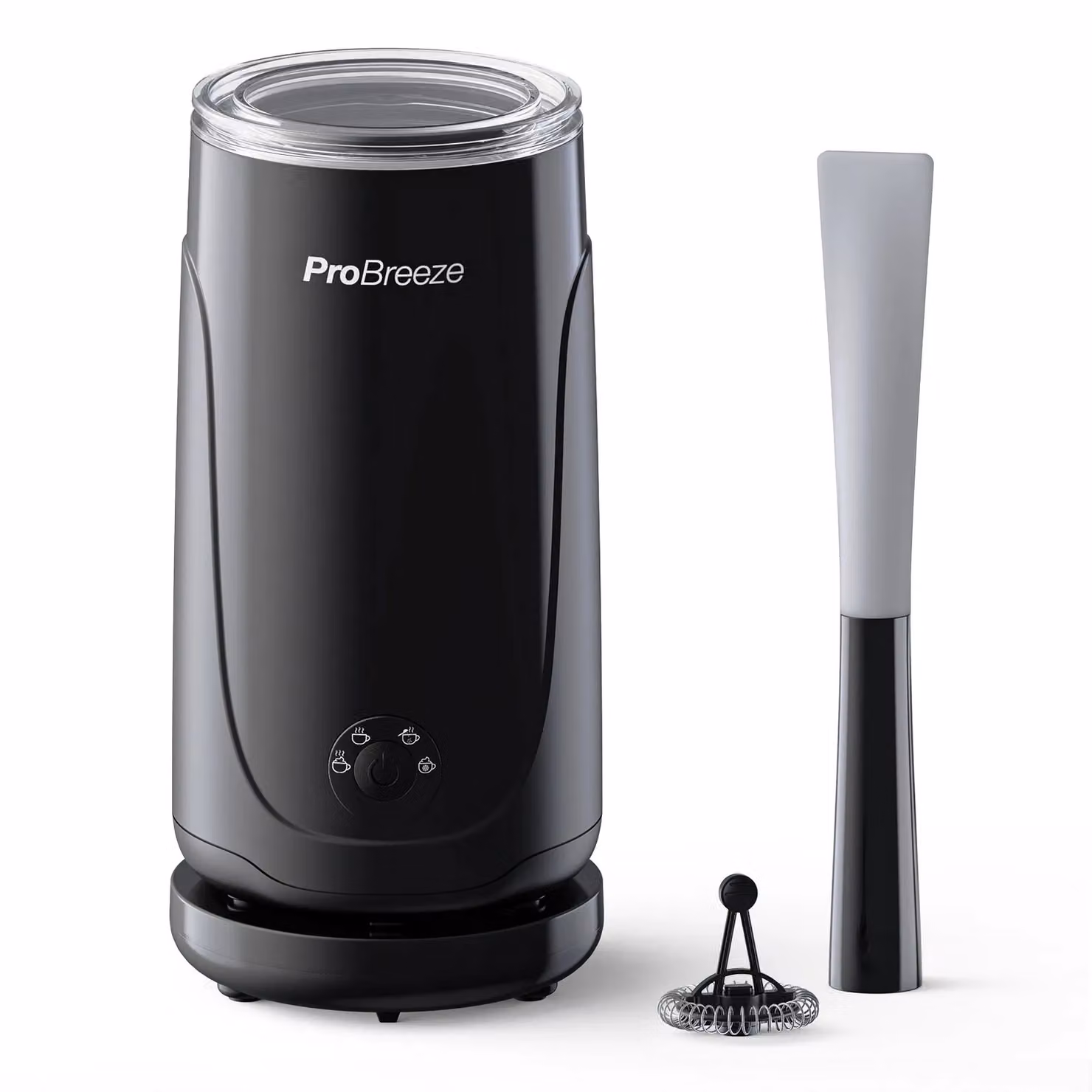 Pro Breeze 4-in-1 Electric Milk Frother, 240ml Automatic Hot and Cold Foam Maker and Milk Steamer in Black – 4