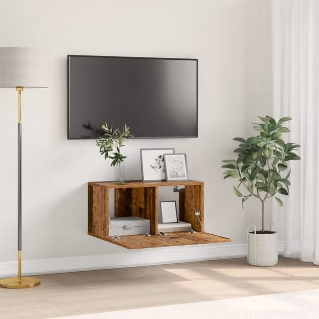 Berkfield Home Rustic Brown TV Cabinet in Old Wood Particle Board and MDF