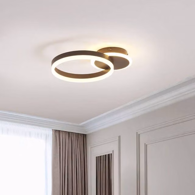 Wyld and Coco LED Ring Ceiling Light in Brown Aluminium