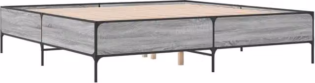 Berkfield Home Durable Bed Frame in Grey, W/D/H: 200 x 200 x 44 cm