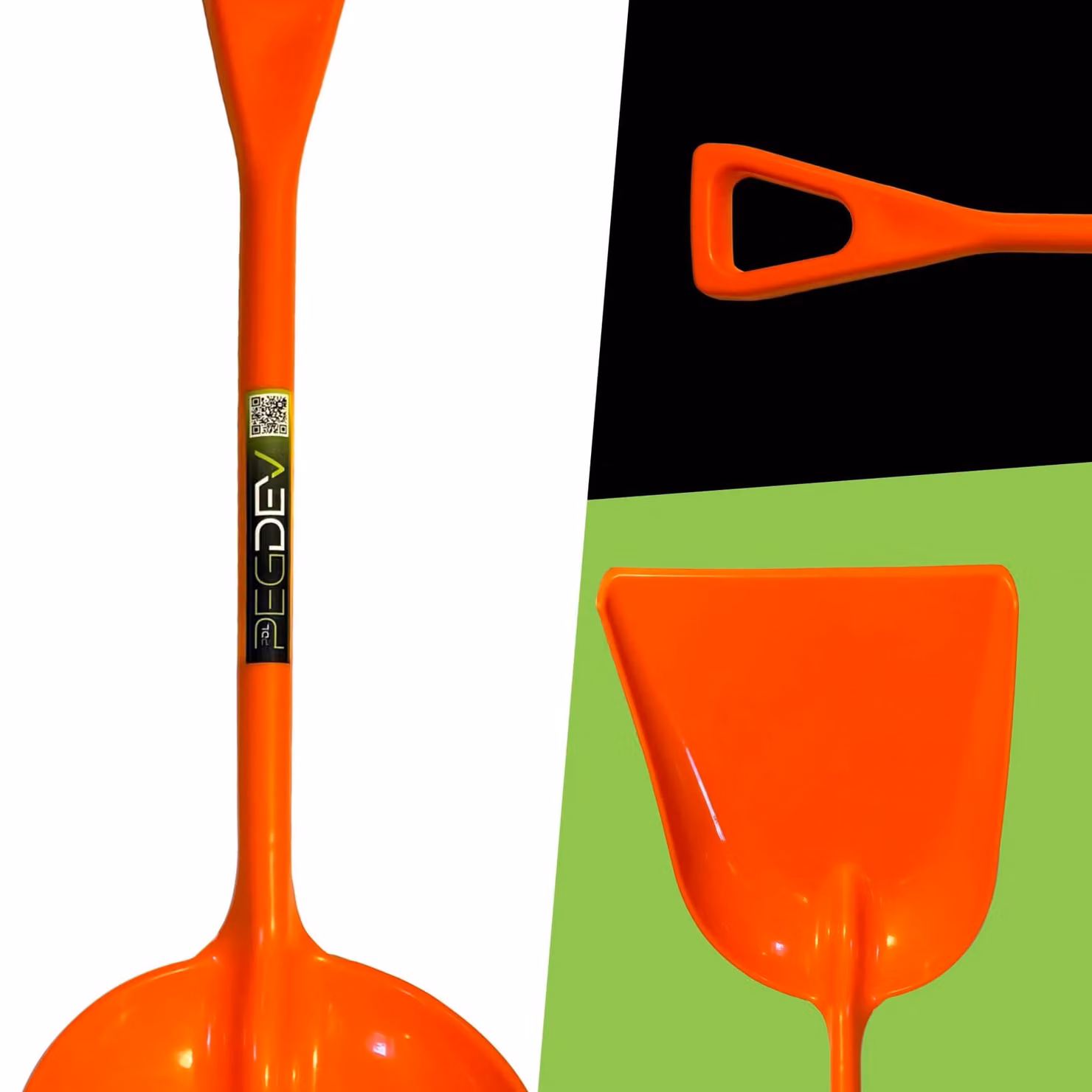 Pegdev Heavy Duty One-Piece Poly Grain Shovel in Orange – 2