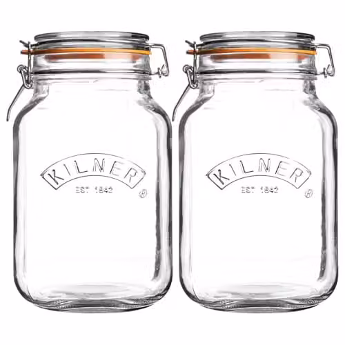 Rayware Transparent Glass Clip Top Jars, Pack of 2 – 1