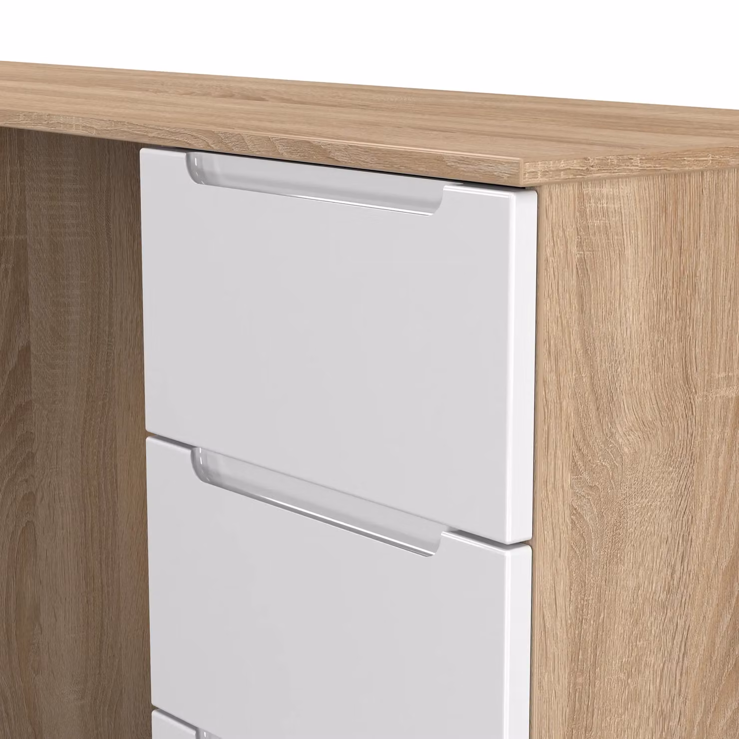 2 U Lucca Ready Assembled 6 Drawer Kneehole Desk in Light Oak – 3