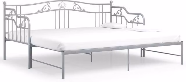 Berkfield Home Grey Metal Pull-out Sofa Bed Frame W: 90 cm, L: 200 cm – 1