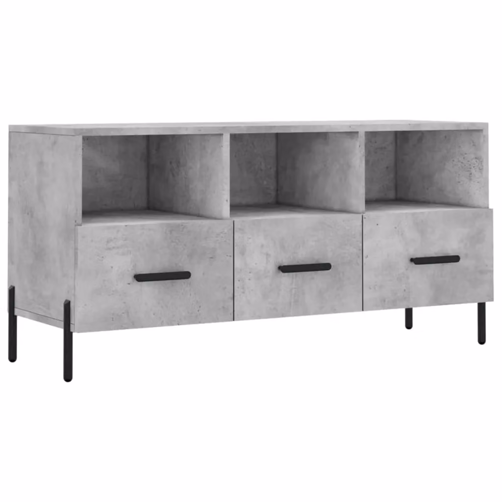 Berkfield Home Industrial TV Cabinet in Concrete Grey, W/D/H: 102 x 36 x 50 cm – 2