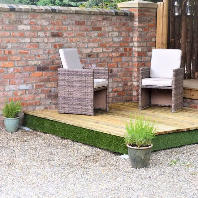 Swift Deck Brown Wood Self Assembly Garden Decking Kit W: 4.75m x D: 4.7m