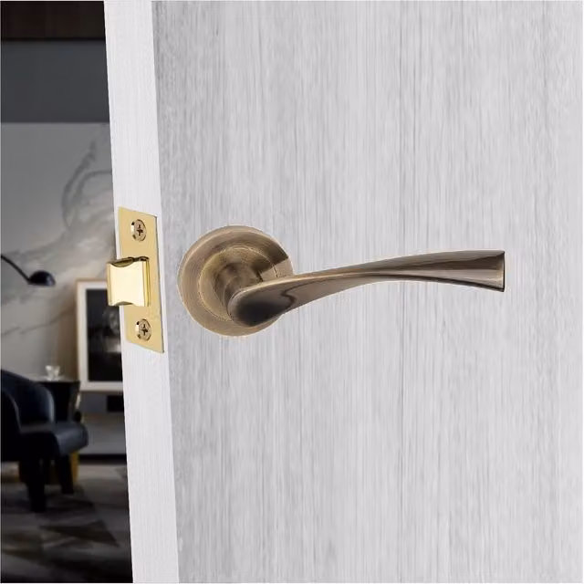 Golden Grace Brass Door Handle in Gold and Bronze