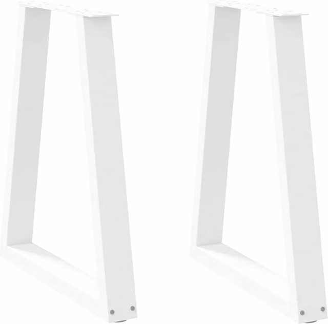 Berkfield Home V-Shape Coffee Table Legs, 2 Pieces, White Steel, W: 60 cm, H: 72.5 cm