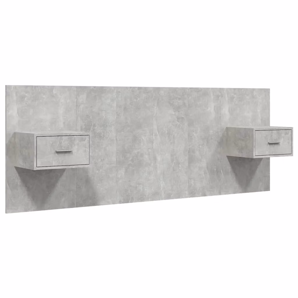 Berkfield Home Bed Headboard with Cabinets in Concrete Grey Engineered Wood – 2