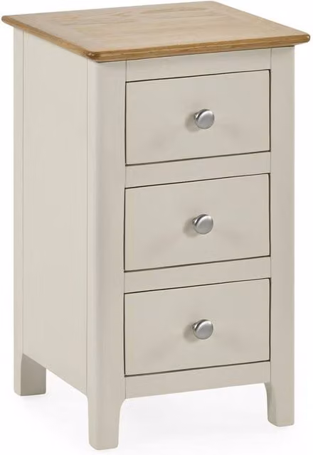 Cheshire Langford Compact 3 Drawer Bedside Table in Truffle Grey and Oak – 1