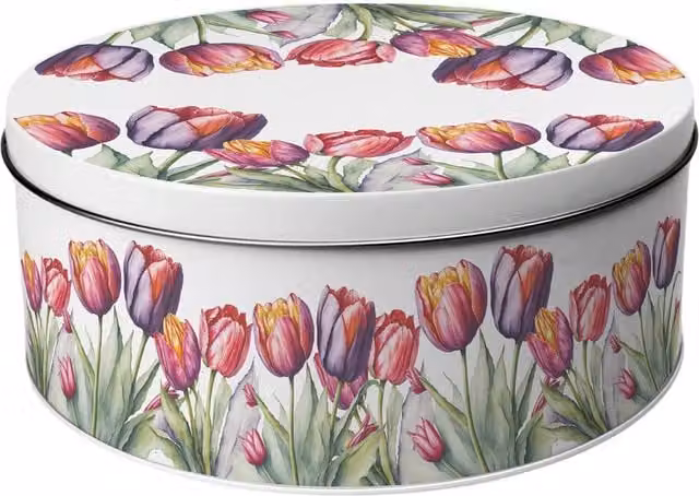 Purely Home Tulips Small Round Cake Tin, Multicoloured